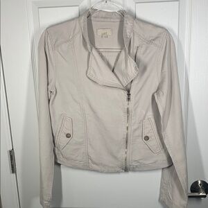 Loft stone color lyocell moto style jacket size XS